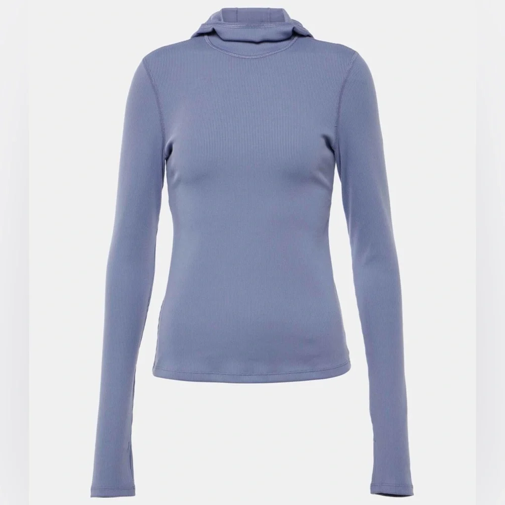 Alo Yoga Alosoft Frontrunner Ribbed-Knit Top Infinity Blue Size XS/TP